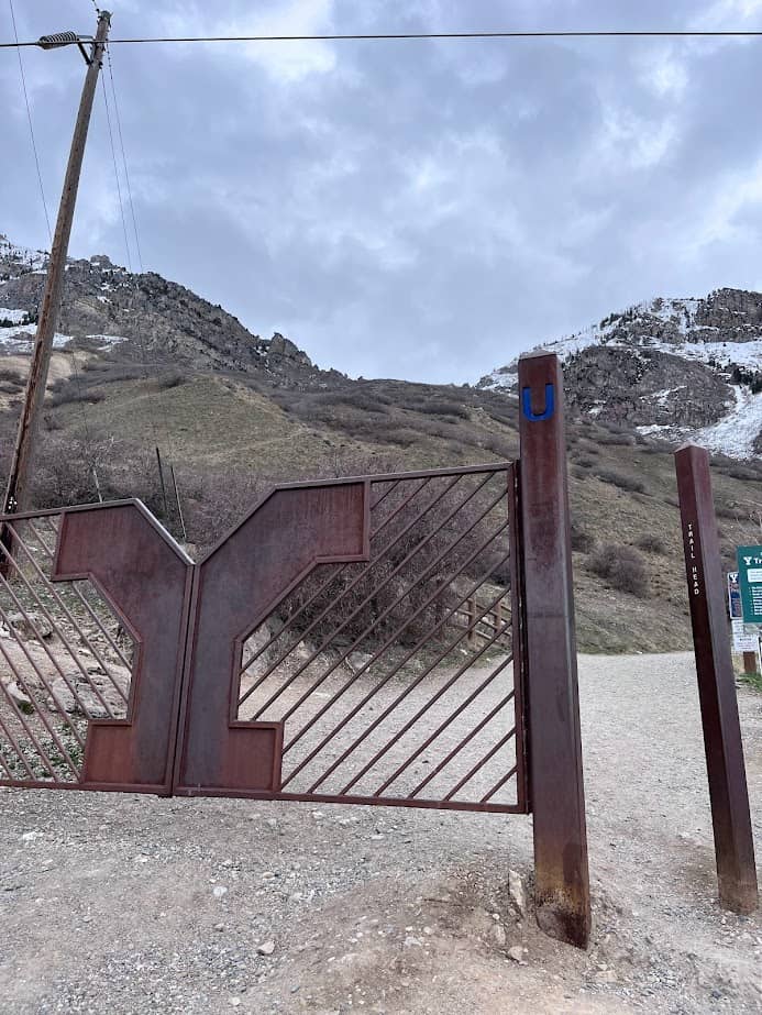 Gate to the trailhead of the Y hike in Provo.