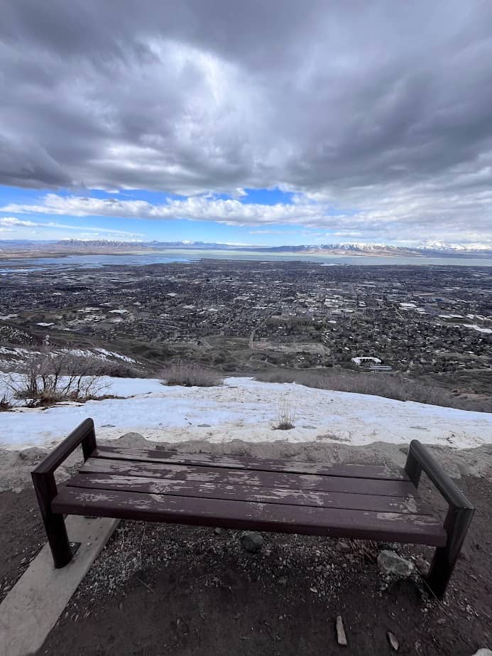A view from the top of the Y looking out to Utah Valley.